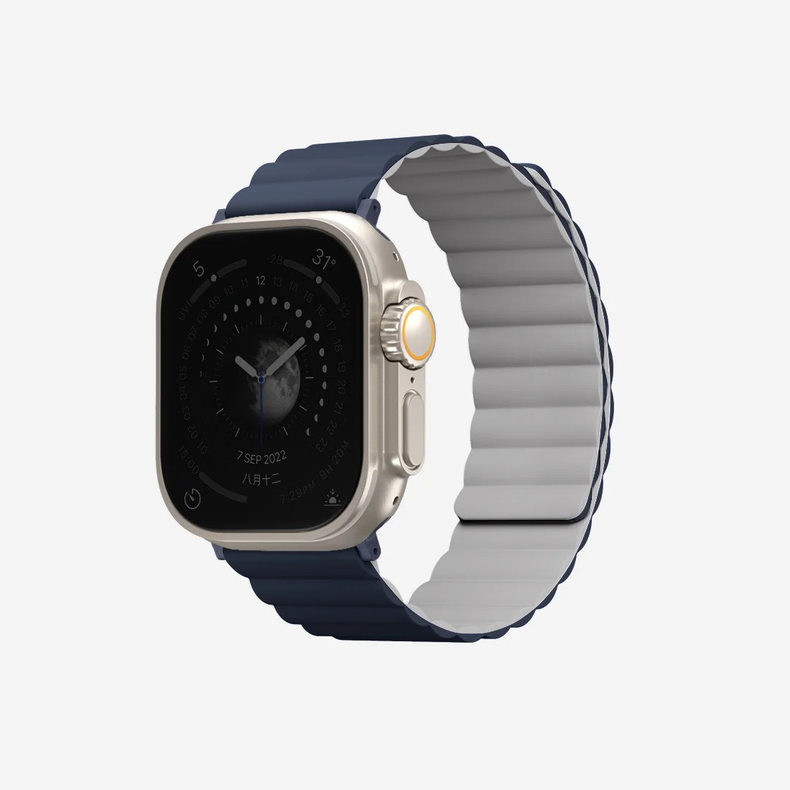 Uniq | Revix reversible storm blue and chalk grey watch band - Apple Series | REVSBLUCGRY