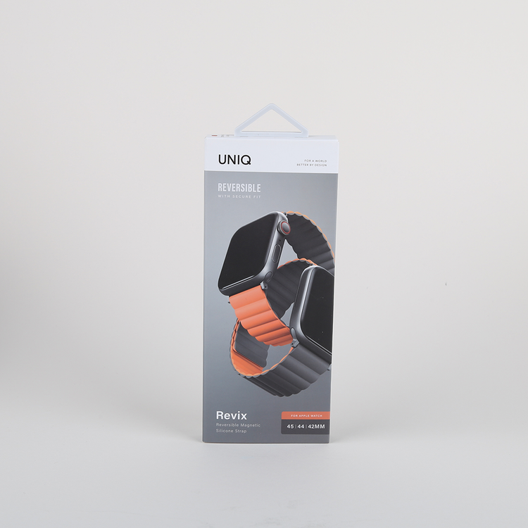 Uniq | Revix reversible grey and orange watch band - Apple Series | REVGRYORG