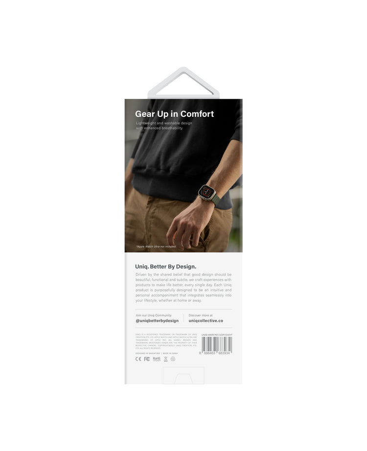 Uniq | Revix reversible ash grey and dove white watch band - Apple Series | REVAGRYDWHT