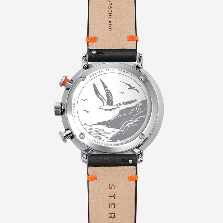 Sternglas | Hamburg chrono blue 42mm dial brown leather band | S01-HC06-VI11