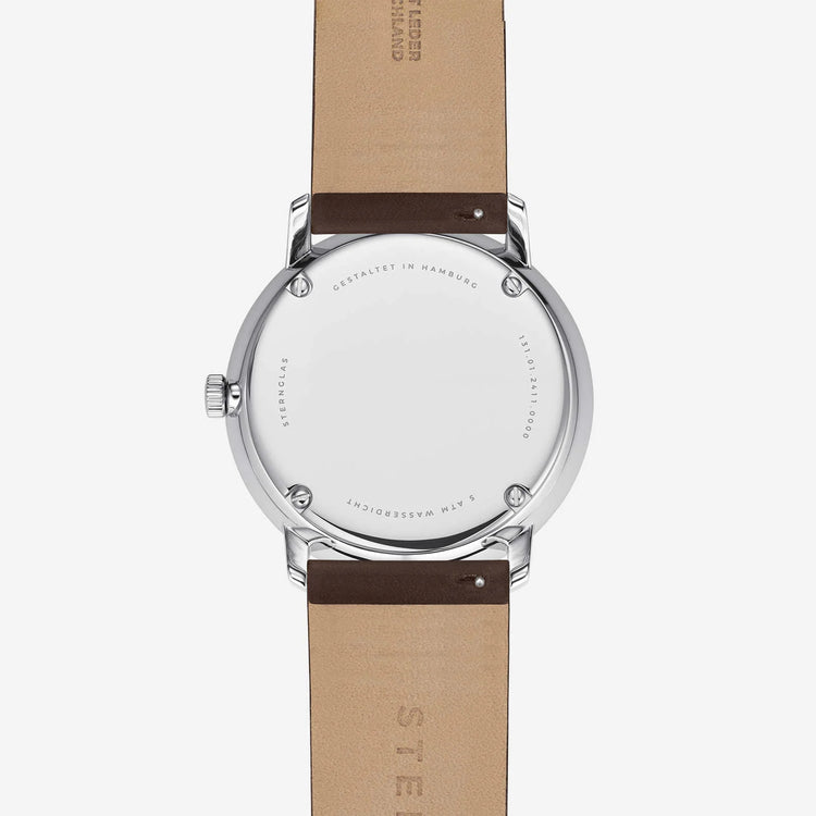Sternglas | Naos white 38mm dial milanaise silver band | S01-NA44-MI04