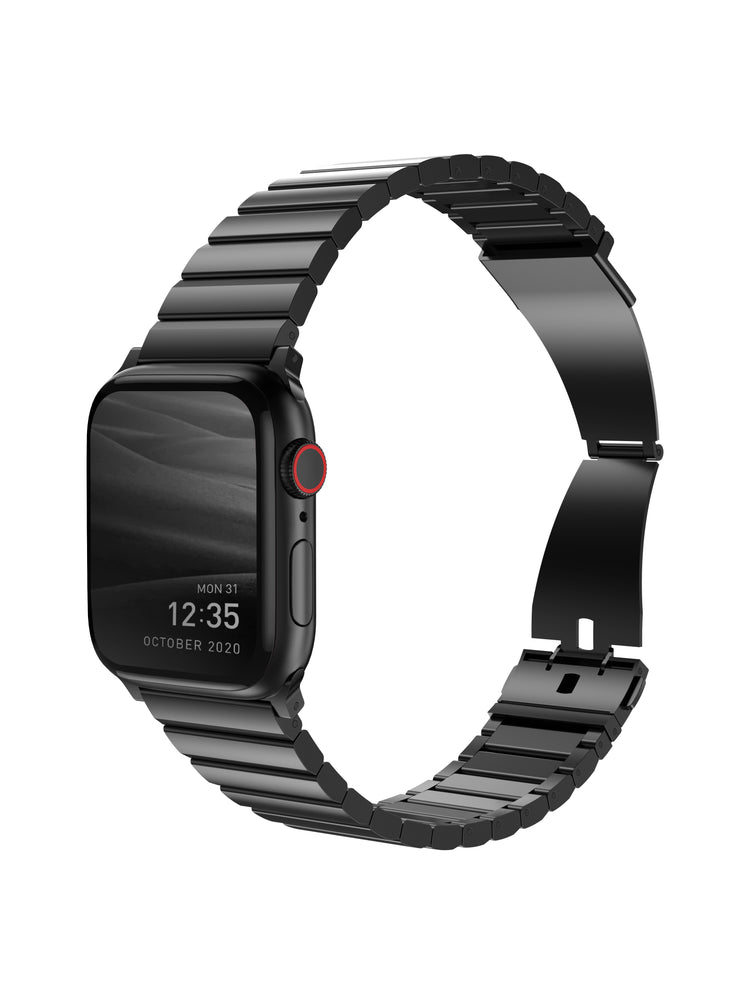 Uniq | Strova satain black stainless steel watch band - Apple Series | STRVMBLK