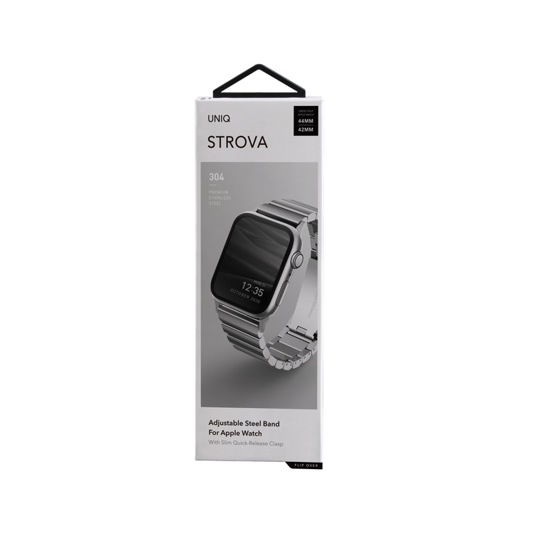 Uniq | Strova satin silver stainless steel watch band - Apple Series | STRVMSIL