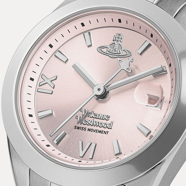 Vivienne Westwood | Fenchurch pink 28mm dial silver link | VV292PKSL