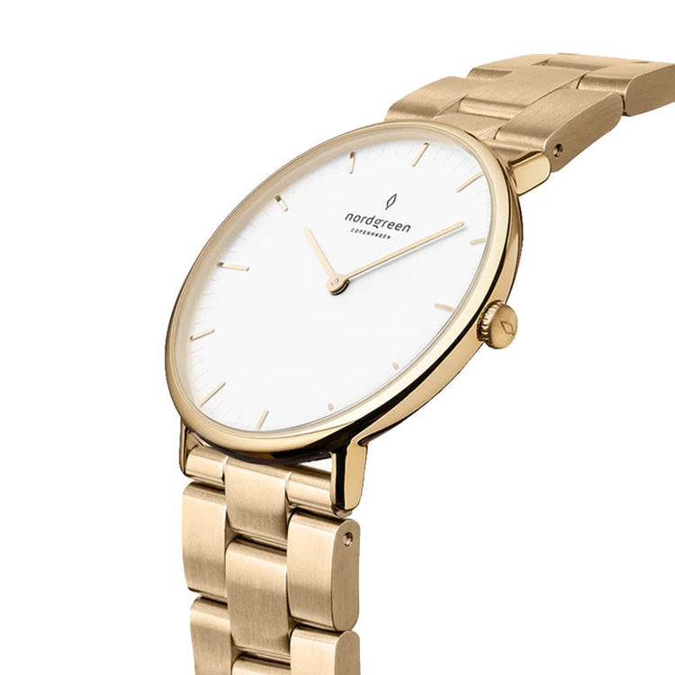 Nordgreen | Native gold 36mm white dial 3 link band | NR36GO3LGOXX