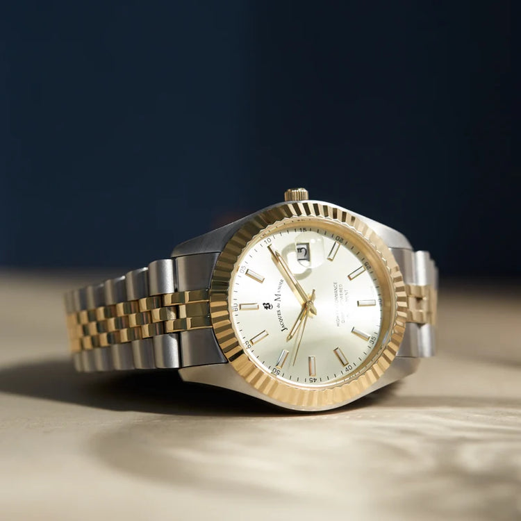 Jacques Du Manoir | Inspiration Business gold 40mm dial two tone bracelet | JWN01704