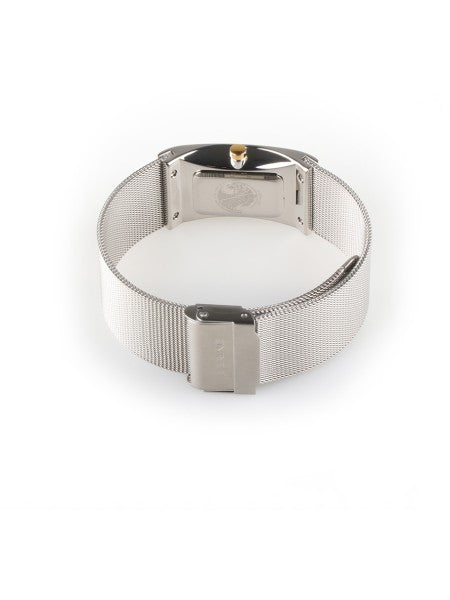 Bering | Classic 38mm polished white square dial silver mesh strap | 10222-010-S