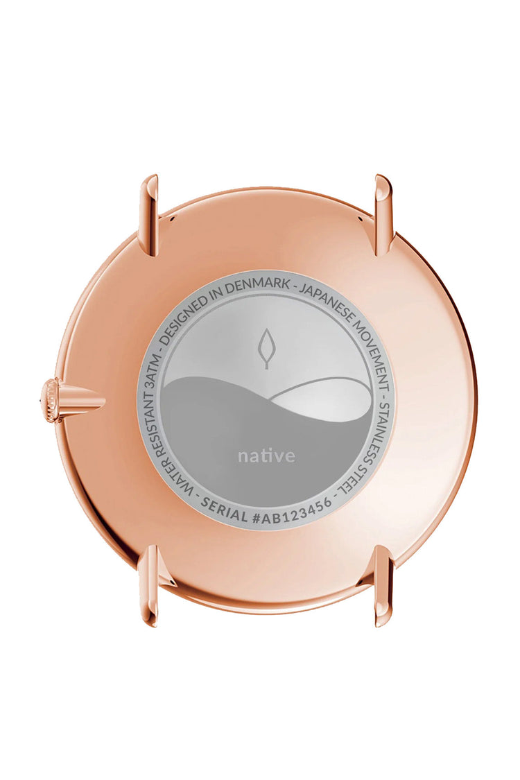 Nordgreen | Native rose gold 36mm dial brown leather | NR36RGLEBRNA