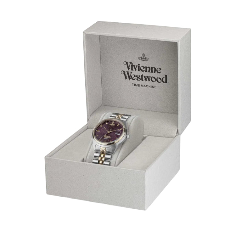 Vivienne Westwood | Camberwell purple 37mm dial two tone link | VV261BYSG