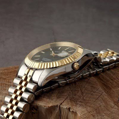 Jacques Du Manoir | Inspiration Business green 40mm dial two tone bracelet | JWN01703