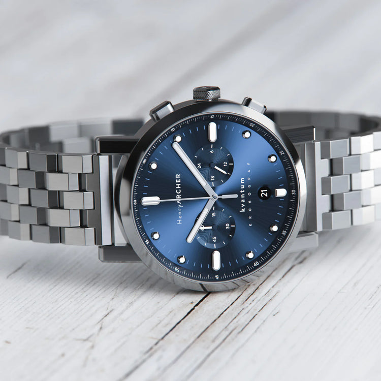 Henry Archer | Kvantum - Apeks 41mm dial harbour grey link | HA-KV-AP-HG