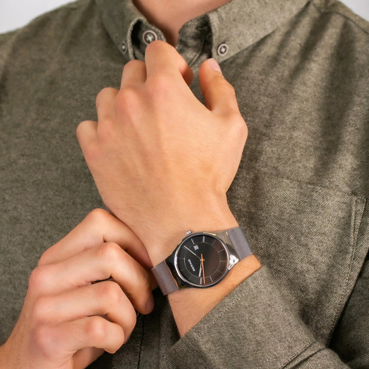 Bering | Classic polished silver mesh watch | 11938-007