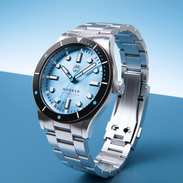 Henry Archer | Nordsø - Glacier Cyan 40mm dial | HA-NO-GC-TG