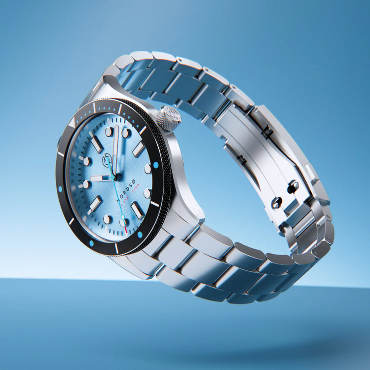 Henry Archer | Nordsø - Glacier Cyan 40mm dial | HA-NO-GC-TG