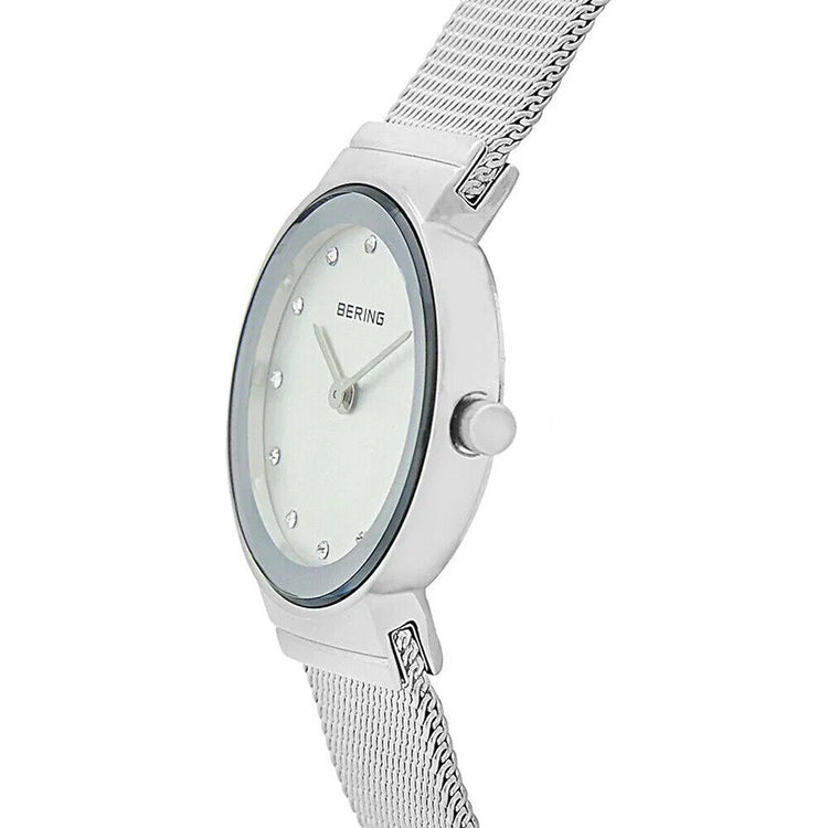 Bering | Classic polished silver mesh swarovski 26mm dial | 10126-000