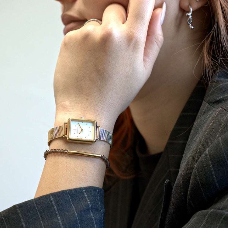 Nordgreen | Allure white 20mm dial gold mesh | AL20GOMEGOXX