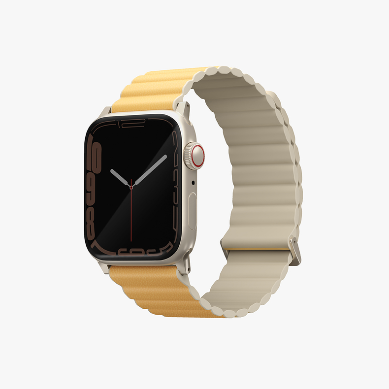 Uniq | Revix Premium edition reversible canary yellow and ivory watch band - Apple Series | REVPCYELIVY