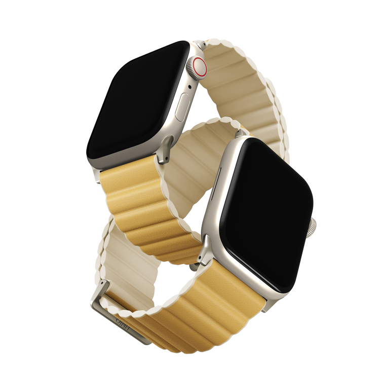 Uniq | Revix Premium edition reversible canary yellow and ivory watch band - Apple Series | REVPCYELIVY