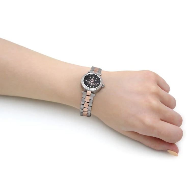 Vivienne Westwood | Westbourne Orb black rose gold 28mm dial | VV092BKSR