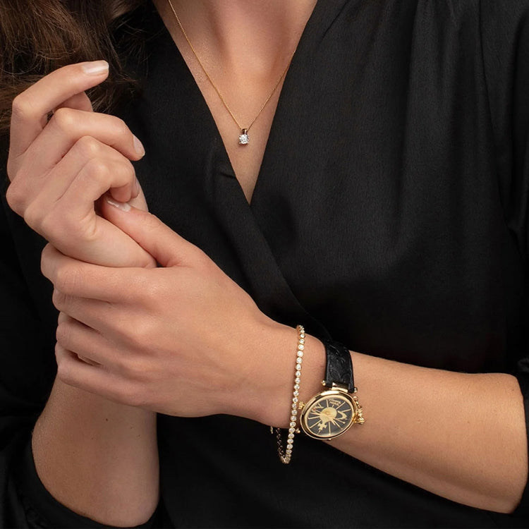 Vivienne Westwood | Orb II gold black leather 32mm dial | VV006BKGD