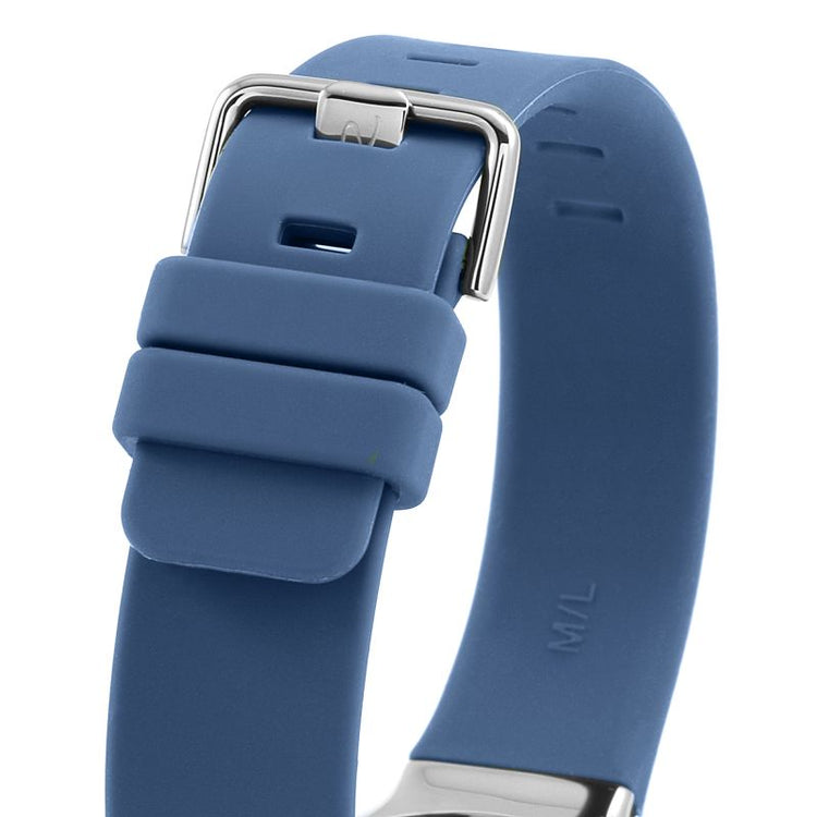 Bering | Max René polished silver 31mm dial with blue silicone strap | 15540-700