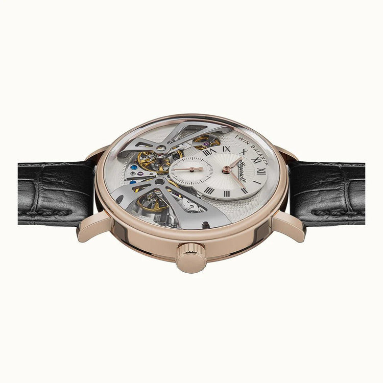 Ingersoll | Tennessee dual rotor 45.5mm light grey dial and black leather| I13101