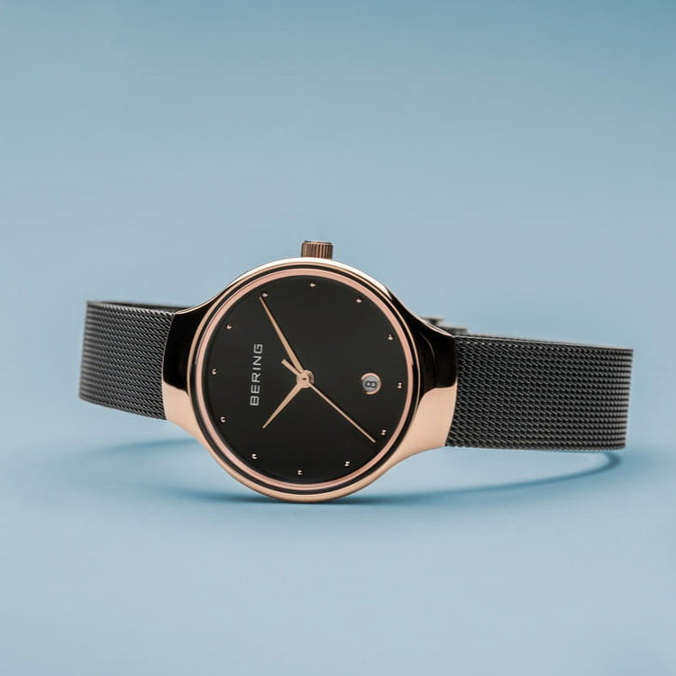 Bering | Classic black rose gold 26mm dial and black mesh | 13326-262
