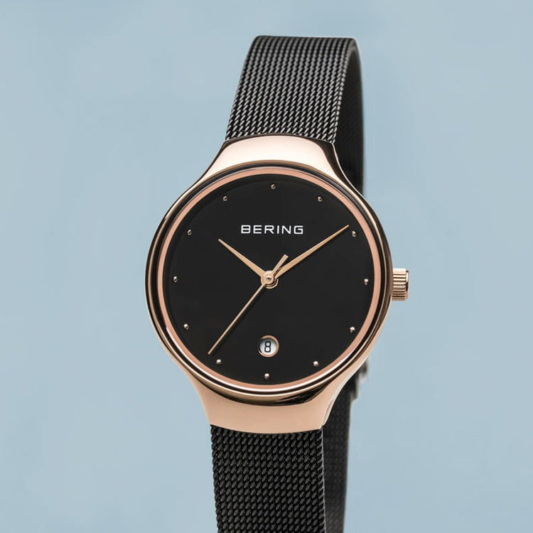 Bering | Classic black rose gold 26mm dial and black mesh | 13326-262