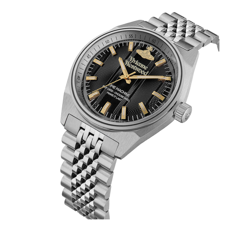 Vivienne Westwood | Sydenham silver link black 40mm dial | VV251BKSL