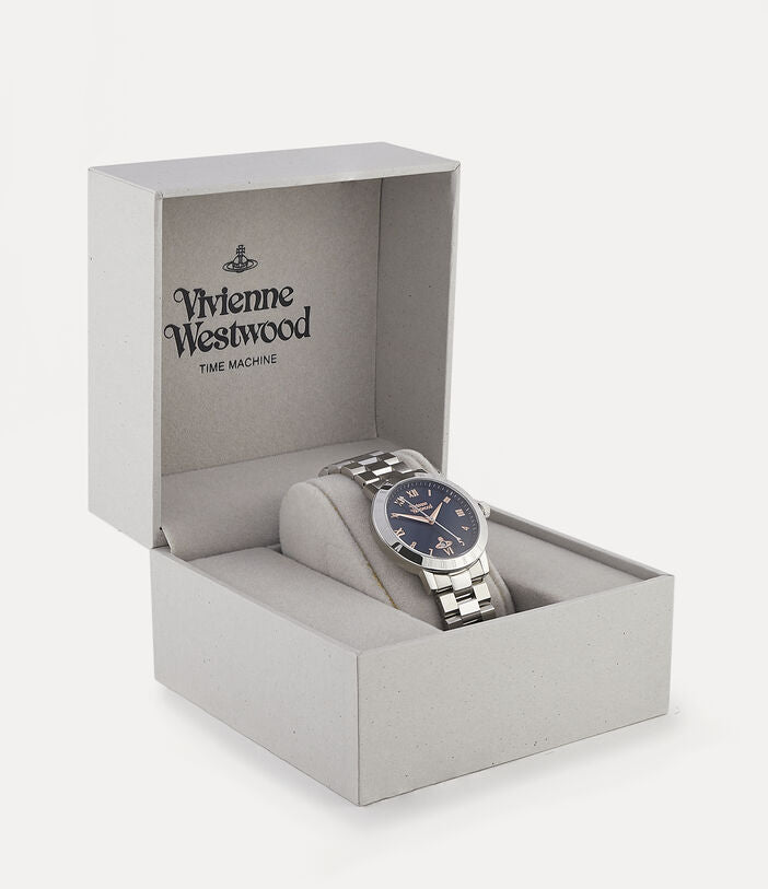 Vivienne Westwood | Bloomsbury silver bracelet 34mm blue dial | VV152NVSL
