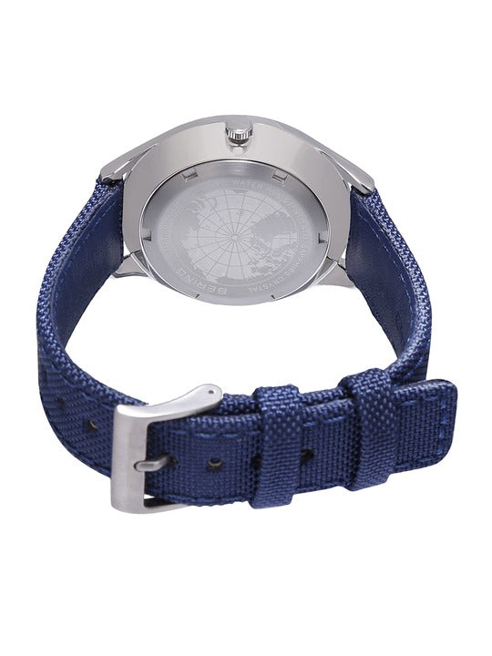 Bering | Titanium brushed silver 39mm dial blue nato | 11739-873