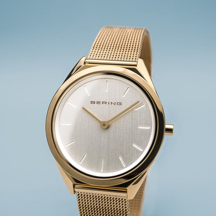 Bering | Ultra slim polished gold 31mm dial | 17031-334