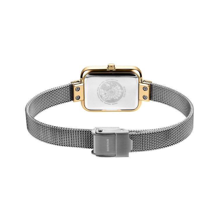Bering | Classic Silver brushed and polished and gold 20mm silver square dial | 14520-010