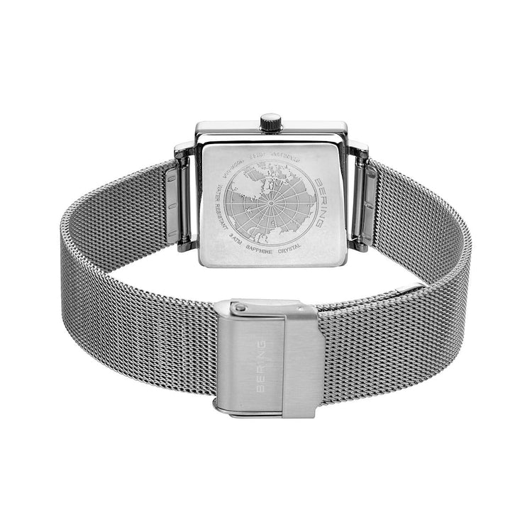 Bering | Classic Silver square white 26mm dial silver milanese | 18226-004