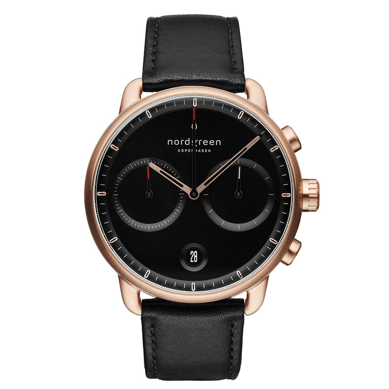Nordgreen | Pioneer Rose Gold Black 42mm Dial | PI42RGLEBLBL