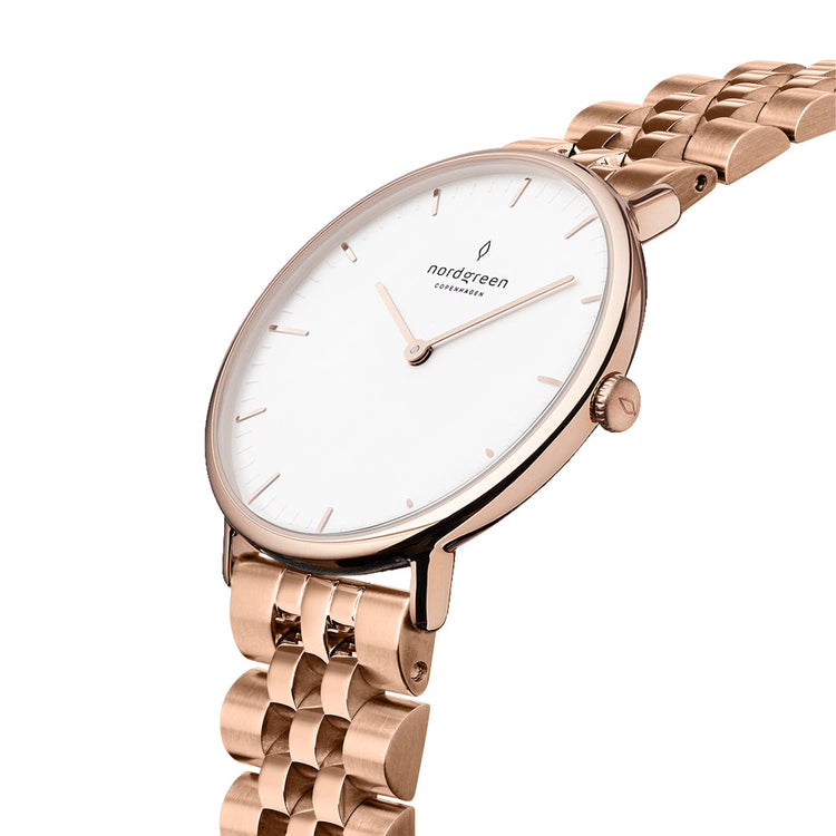 Nordgreen | Native Rose Gold White 32mm dial | NR32RG5LROXX