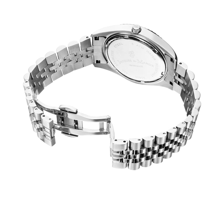 Jacques Du Manoir | Inspiration Business blue 40mm dial silver bracelet | JWN01701