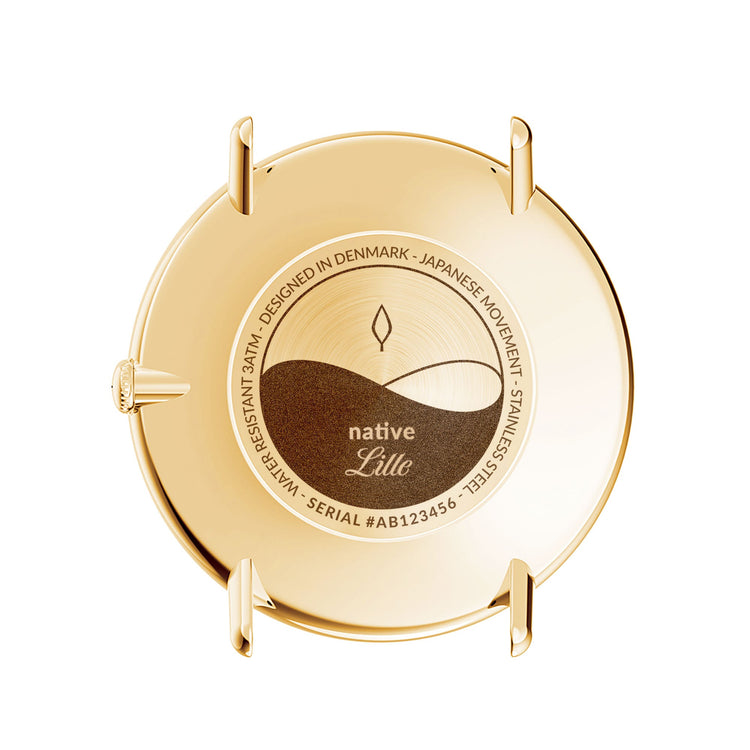 Nordgreen | Native gold black 32mm dial gold mesh | NR32GOMEGOBL