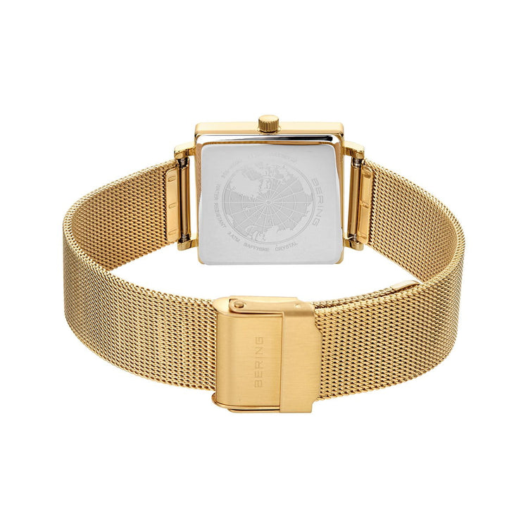 Bering | Classic Gold square white 26mm dial gold milanese | 18226-334