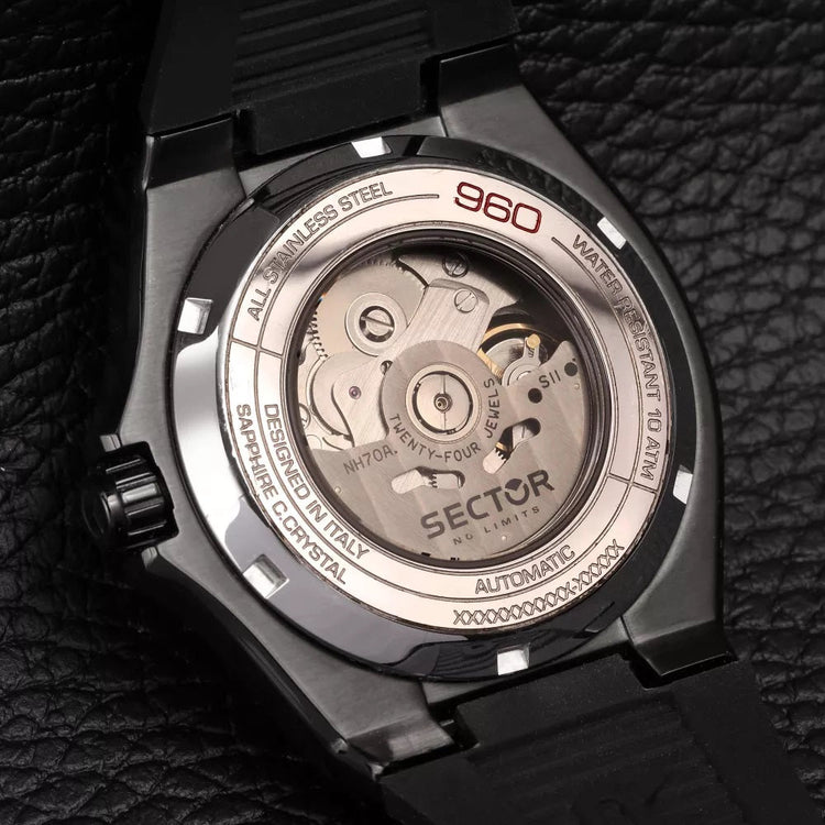 Sector | 960 Automatico black silicon strap | R3221528001