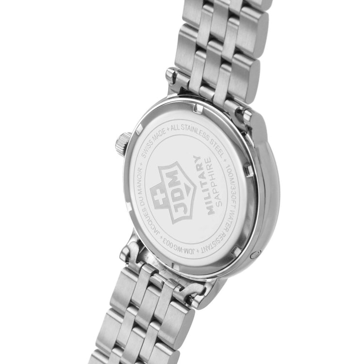 JDM Military | Echo black 41mm dial silver link | JDM-WG003-04