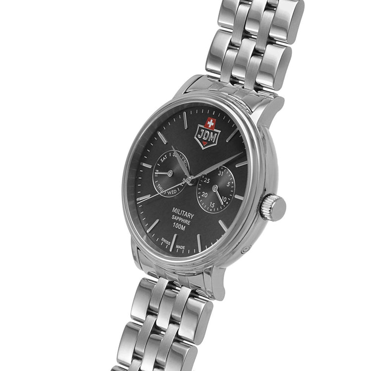 JDM Military | Echo black 41mm dial silver link | JDM-WG003-04