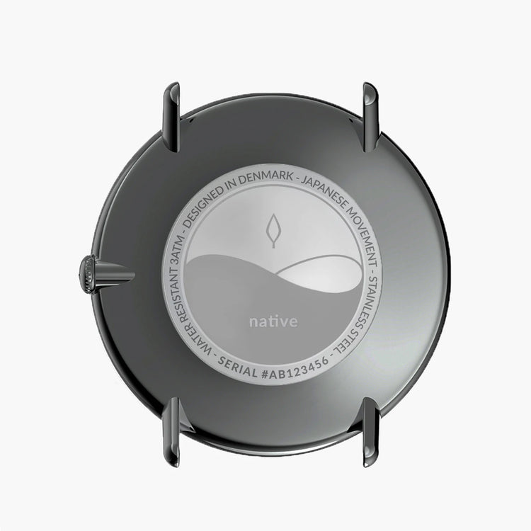 Nordgreen | Native 36mm navy blue dial black leather band | NR40GMLEBLNA