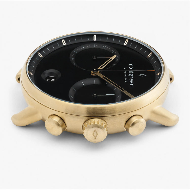 Nordgreen | Pioneer gold black 42mm dial | PI42GO3LGOBL