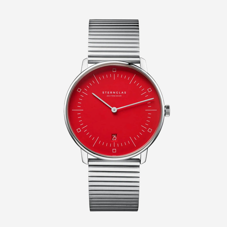 Sternglas | Naos limited edition Bauhaus II red 38mm dial | S01-NAF24-ME06