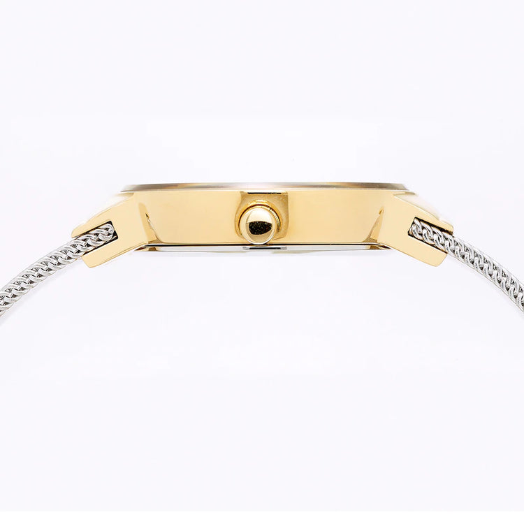 Bering | Classic polished gold silver 26mm dial silver mesh | 10126-001