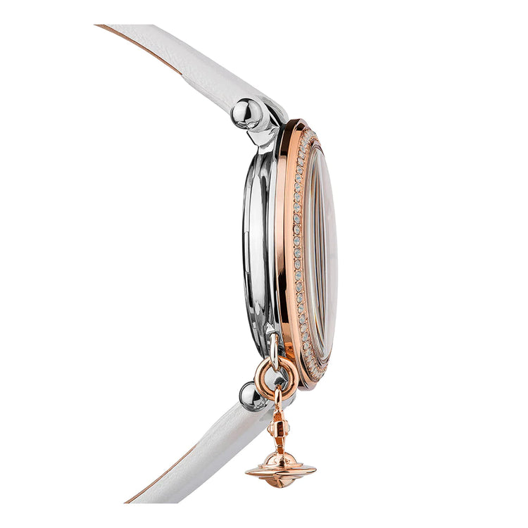 Vivienne Westwood | Orb Pastelle gold white leather 32mm dial | VV006RSWH