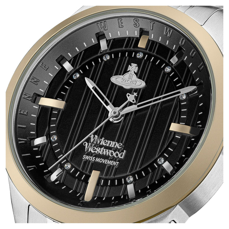 Vivienne Westwood | East End black 41mm dial silver and gold | VV262BKSG