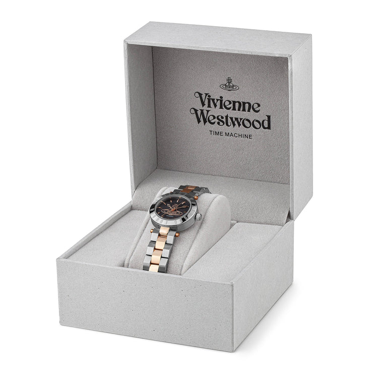 Vivienne Westwood | Westbourne Orb black rose gold 28mm dial | VV092BKSR