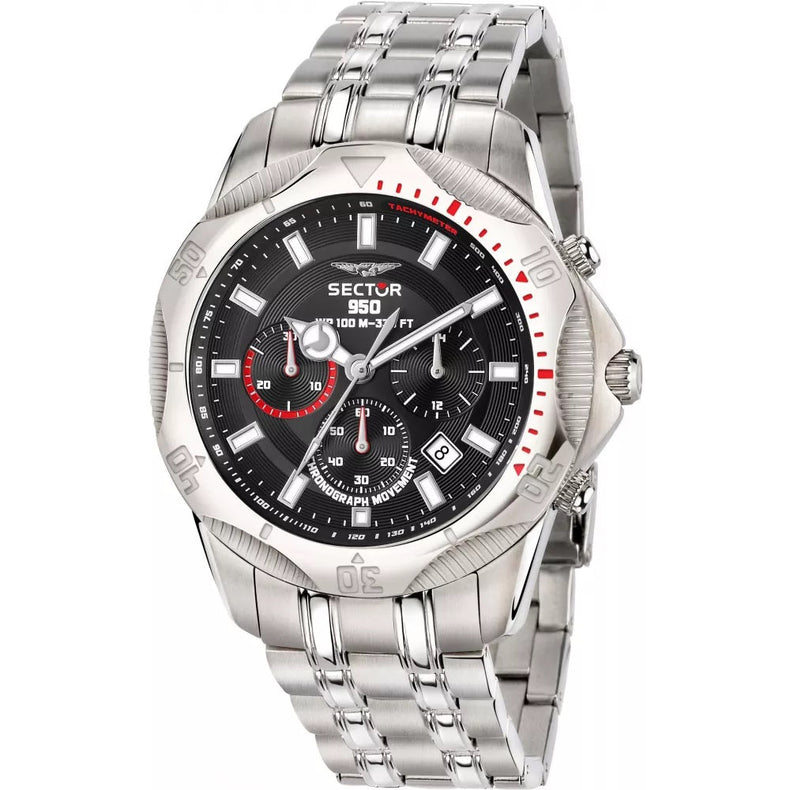 Sector | 950 Chronograph black dial stainless steel | R3273981007